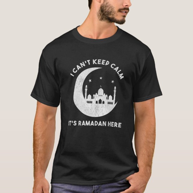 Camiseta Não posso ficar calmo, é Ramadã aqui, tormento ára (Frente)