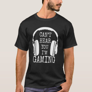 Camiseta Não Posso Ouvir Você Estou Jogando Fone de Ouvido 