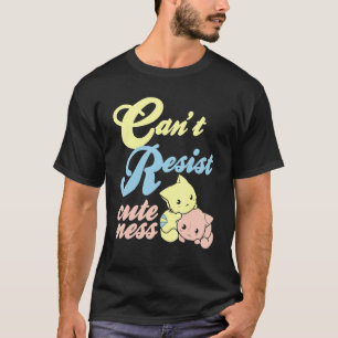 Camiseta Não Posso Resistir à Cuteness Gato Retro Fofinho