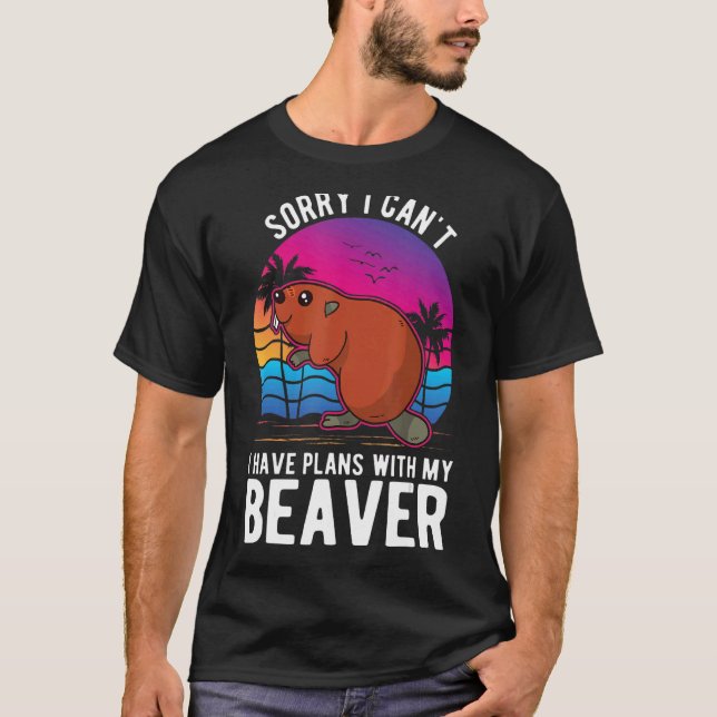 Camiseta Não posso ter planos com meu castor (Frente)