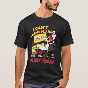 Camiseta Não posso ter planos no meu quarto Geek Gaming Vid