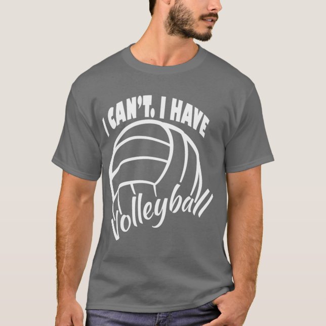 Camiseta Não Posso Ter Voleibol Superdimensionado (Frente)