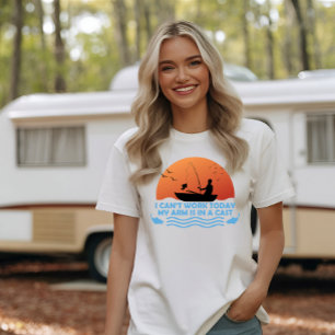 Camiseta Não posso trabalhar hoje, meu braço está em uma na