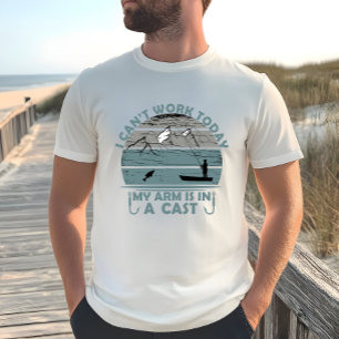 Camiseta Não posso trabalhar hoje, meu braço está em uma na