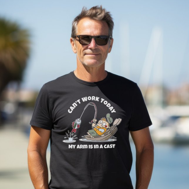 Camiseta Não posso trabalhar hoje, meu braço está em uma pe (Criador carregado)