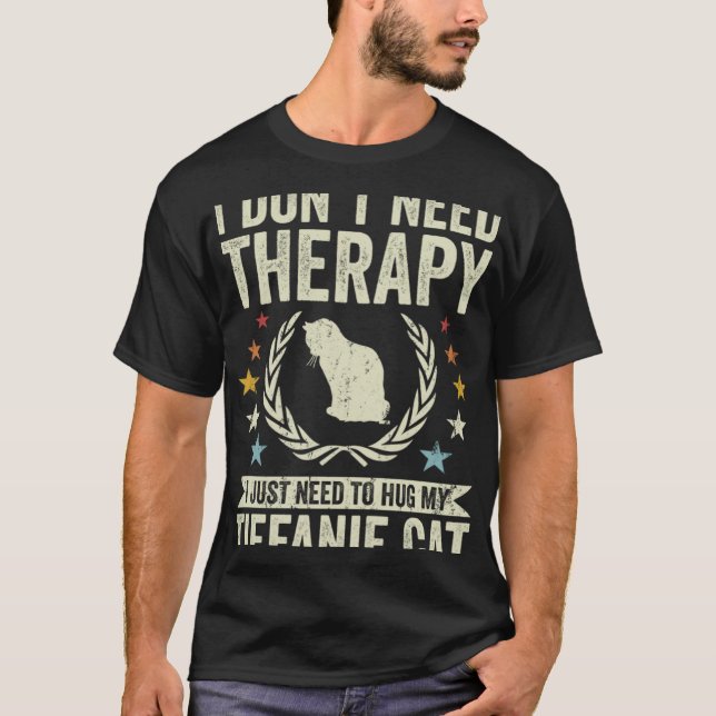 Camiseta Não precisa de terapia só abraçar meu gato da Tiff (Frente)