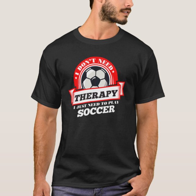 Camiseta Não precisa de terapia só precisa jogar hóquei no  (Frente)