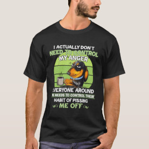 Camiseta Não Preciso Controlar Minha Raiva Dachshun