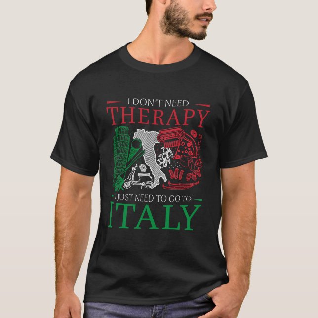 Camiseta Não preciso de Design de terapia para um lago ital (Frente)
