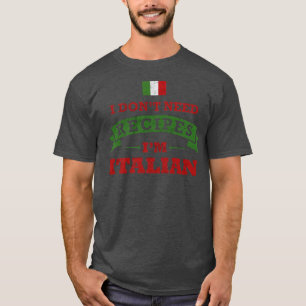 Camiseta Não Preciso De Receita Da Família De Cozinhar Engr