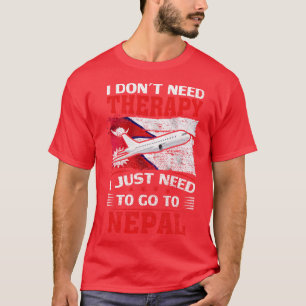 Camiseta Não Preciso De Terapia Só Preciso De Ir Ao Nepal 1