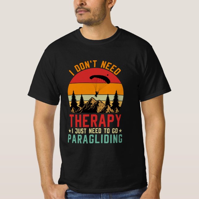 Camiseta Não preciso de terapia, só preciso de parapente (Frente)