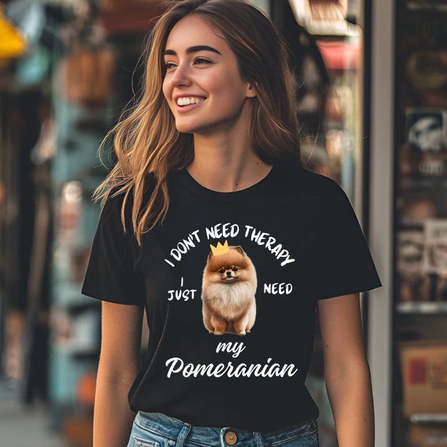 Camiseta Não preciso de terapia, só preciso do meu Pomerani (Criador carregado)
