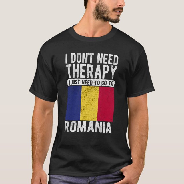 Camiseta Não preciso de terapia, só preciso ir para a Romên (Frente)