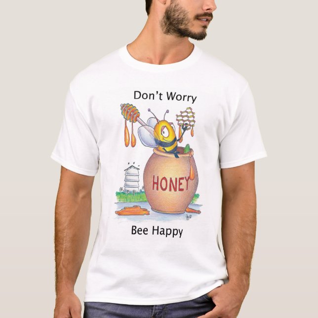 Camiseta Não preocupe o Tshirt feliz da abelha (Frente)