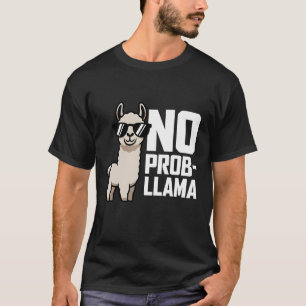 Camiseta Não Prob-Lhama Óculos de Sol Engraçados Cartoon Lh