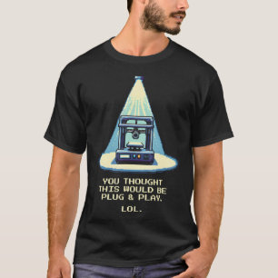 Camiseta Não Pronto para Uso  Arte Pixel Humor Impressão 3D
