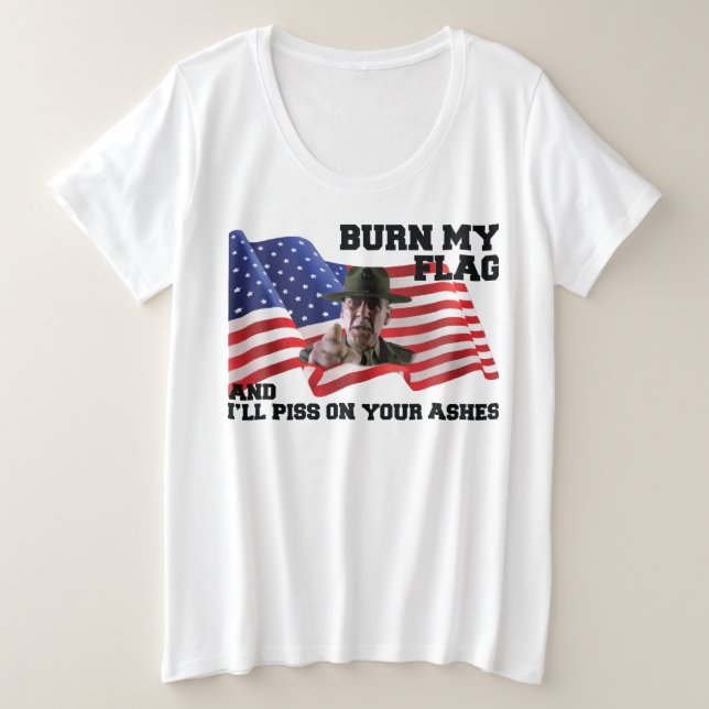 Camiseta Não queime minha bandeira (Frente do Design)