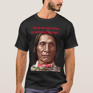 Camiseta Não Queremos Riquezas Nuvem Vermelha Nativa Americ