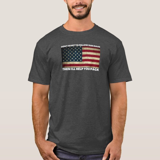 Camiseta Não quero seguir nossas regras - Design política (Frente)