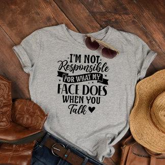 Camiseta Não Responsável Ofensivo Sarcástico Engraçado