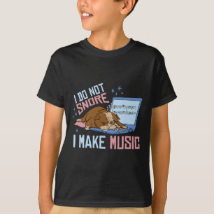 Camiseta Não ronco, eu faço música com um cão-grande dormin