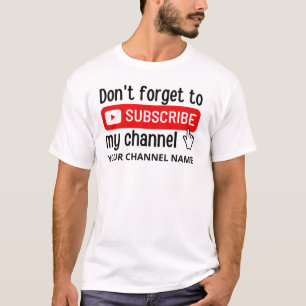 Camiseta Não se esqueça de assinar meu canal personalizado
