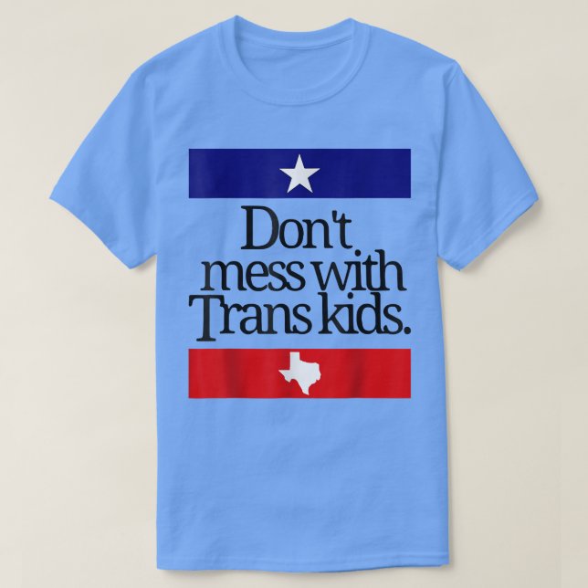 Camiseta Não se meta com crianças trans proteja as crianças (Frente do Design)