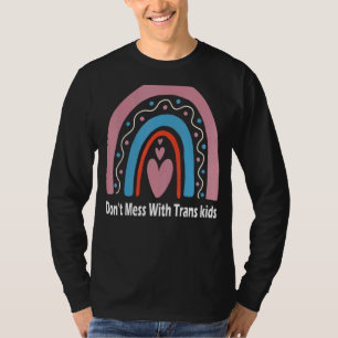Camiseta Não se meta com o Trans Kids Rainbow Texas Protect