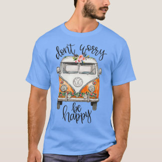 Camiseta Não Se Preocupe Com Feliz Hippie Van Peace