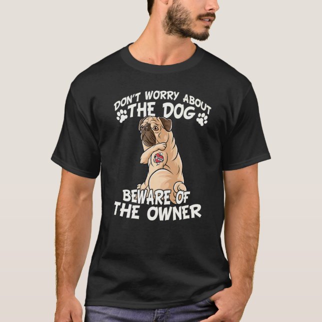 Camiseta Não se preocupe com o cachorro Preocupe-se com o d (Frente)