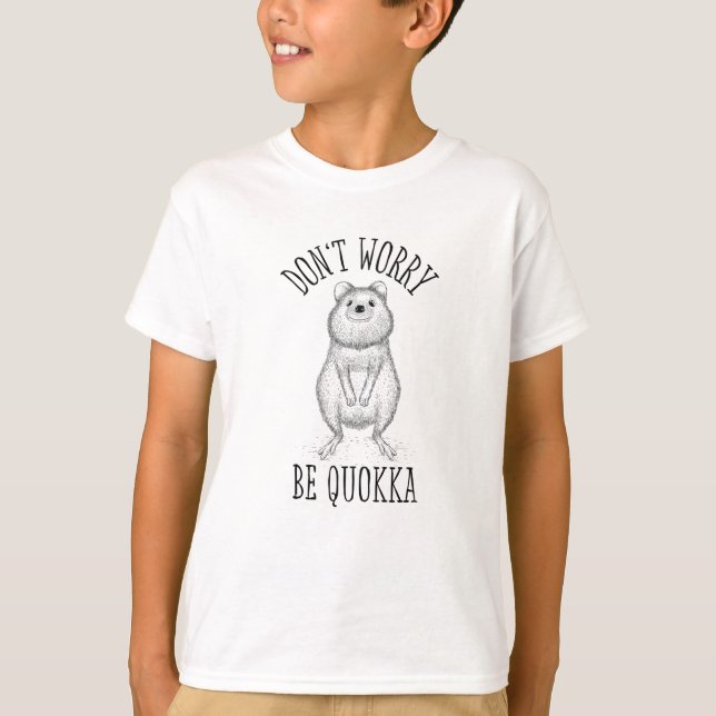 Camiseta Não se preocupe com o presente de Quokka (Frente)