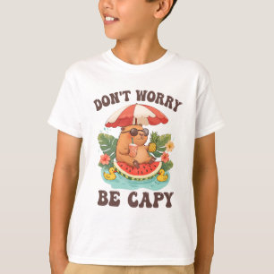 Camiseta Não Se Preocupe Em Capy Funny Capybara Youth Boys
