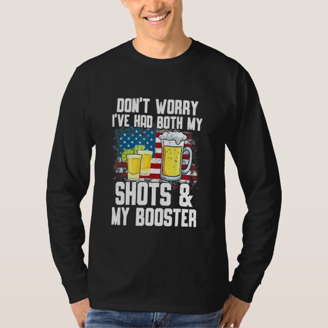 Camiseta Não se preocupe, eu tive meus dois tiros e meu ref (Frente)