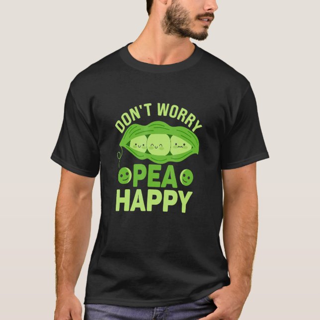 Camiseta Não se preocupe Pea Feliz Veggie (Frente)