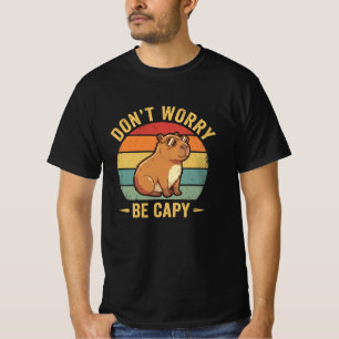 Camiseta Não se Preocupe Seja Capy Capivara Engraçada Pôr d