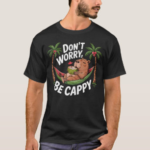 Camiseta Não se Preocupe Seja Capy Capivara Retro Meninos