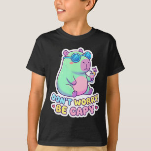 Camiseta Não se preocupe seja capy fofo kawaii capivara ver