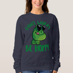 Camiseta Não se preocupe, seja feliz Sapo de desenho animad