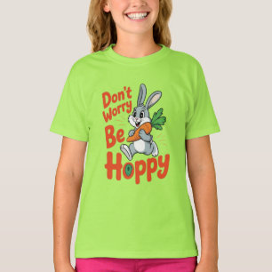 Camiseta não se preocupe, seja um coelho engraçado