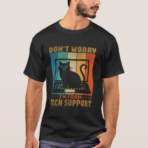 Camiseta Não se preocupe, sou do suporte técnico Gato Vinta