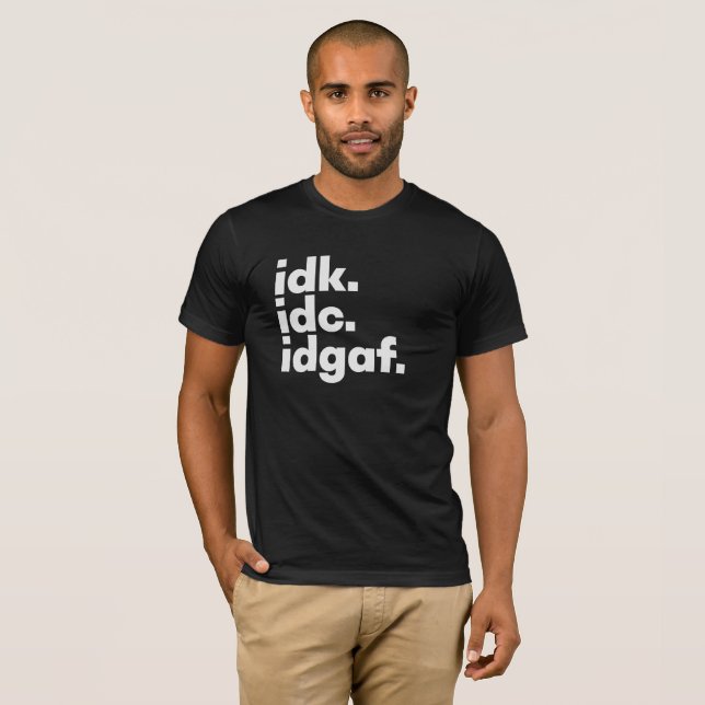 Camiseta Não sei, Engraçado dizer mensagem escondida (Frente Completa)