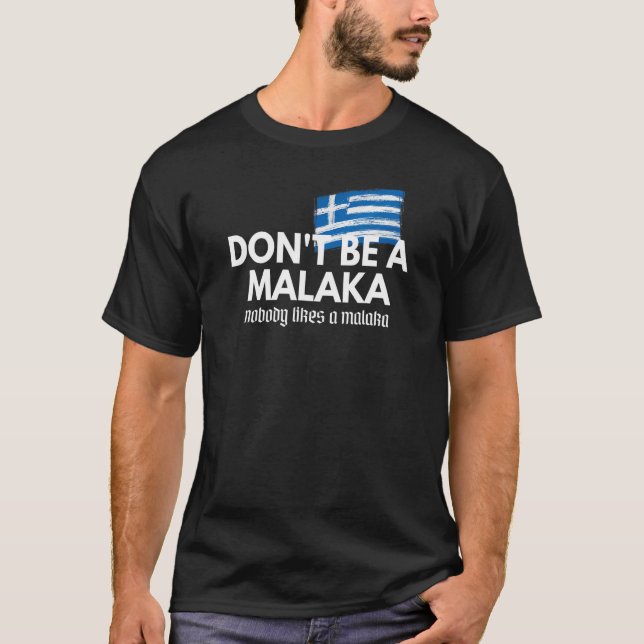 Camiseta Não seja grego Malaka Medusa (Frente)