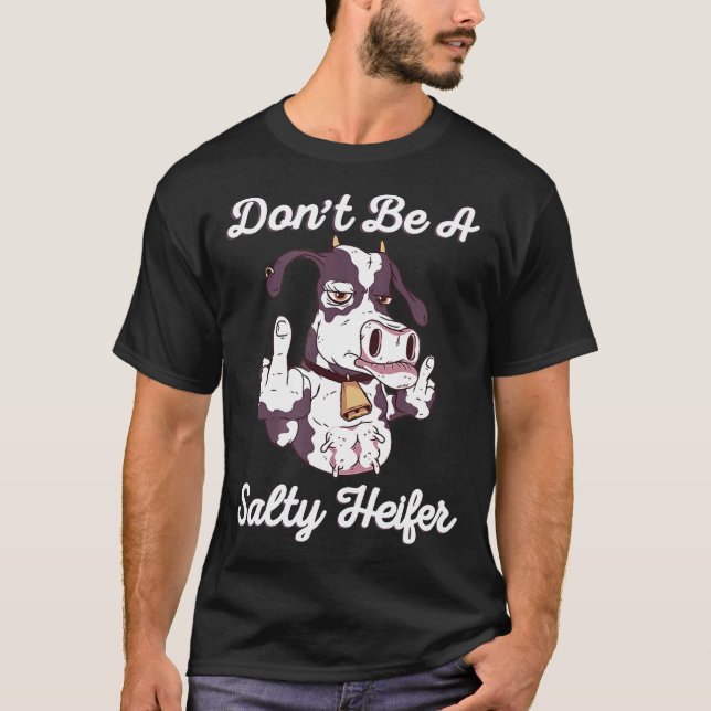 Camiseta Não Seja Um Sarcástico De Dedo Médio Salgado (Frente)