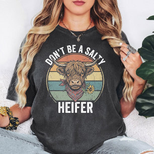 Camiseta Não Seja Uma Novilha Salgada Vaca Highland Engraça