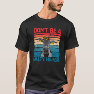 Camiseta Não Seja Uma Vaca Salty Heifer Cowgirl Leopardo Vi