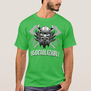 Camiseta Não Socializável Guerreiro de Viking Grim Viking