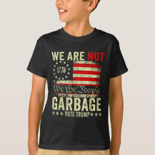 Camiseta Não Somos Lixo Vote Trump 2025 Bandeira Americana