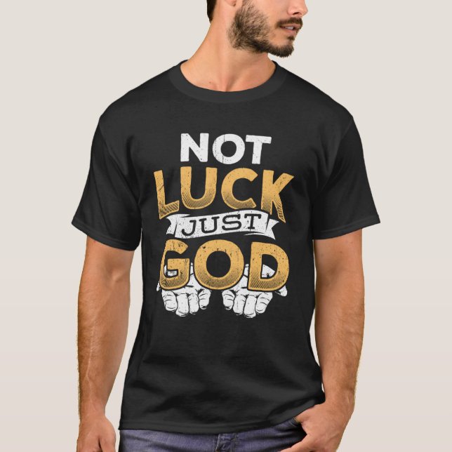 Camiseta Não sorte, apenas boa escritura de culto missionár (Frente)