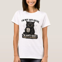 Camiseta Não Sou Anti-Social, Sou Anti-Idiota – Preto Engra